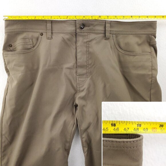 prAna Brion Pants Slim Fit Stretch UPF 50+ Water Repellent Hiking Men's 38x32 - Picture 6 of 12